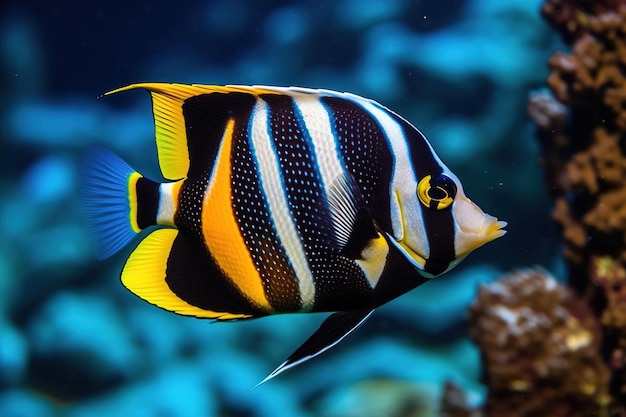 peces tropicales que nadan bajo el agua