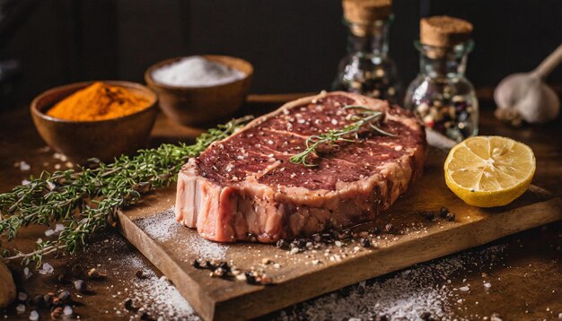 Foto pedaço de carne de costela de bife