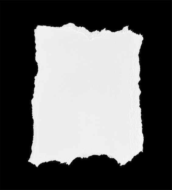 Pedaço de papel rasgado de textura branca
