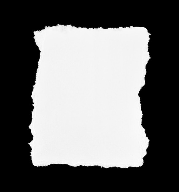 Pedaço de papel rasgado de textura branca