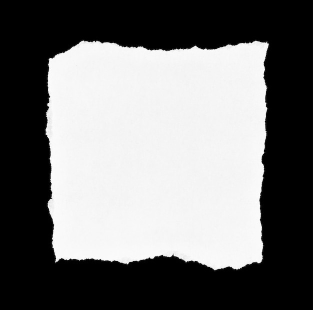Pedaço de papel rasgado de textura branca