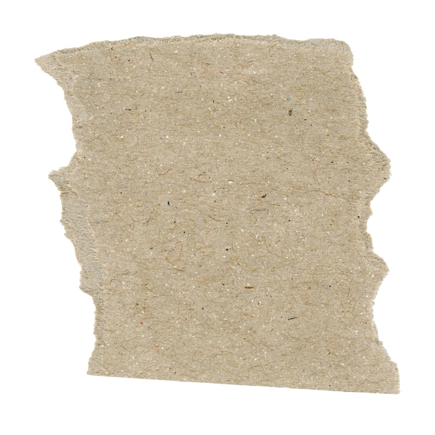 Pedaço de papelão ondulado marrom isolado sobre o branco