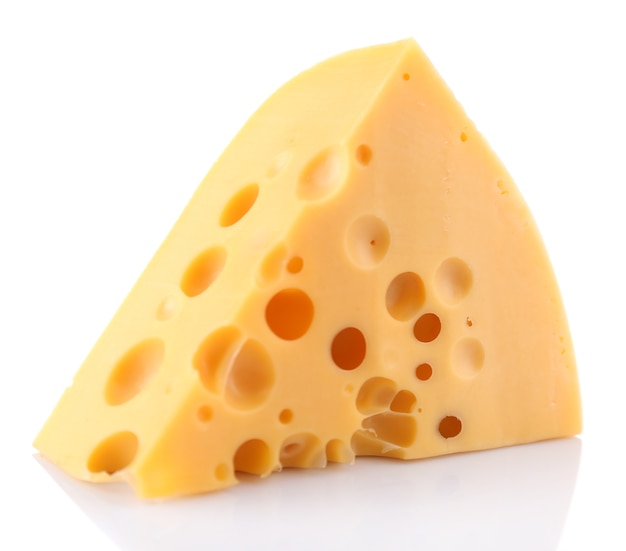 Pedaço de queijo, em branco