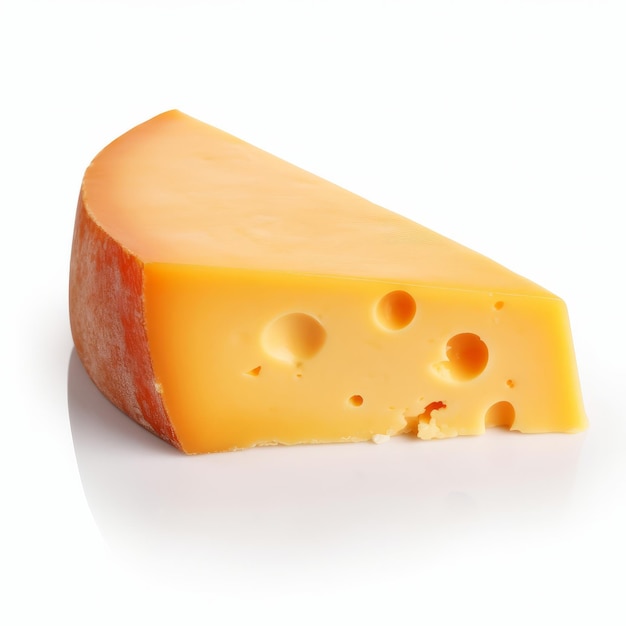 Pedaço de queijo isolado Ilustração AI GenerativexA