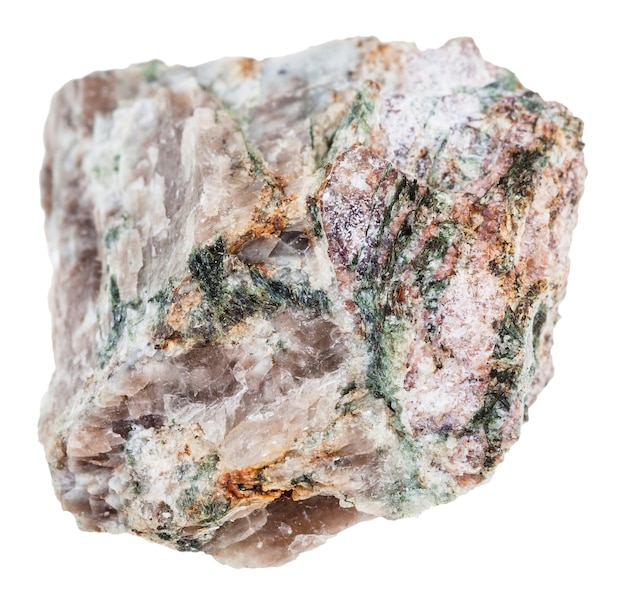 Pedaço de rocha Delhayelite isolada