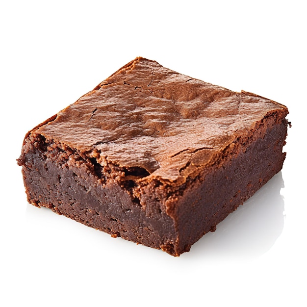 Pedaços de brownie fresco no fundo branco Deliciosa torta de chocolate