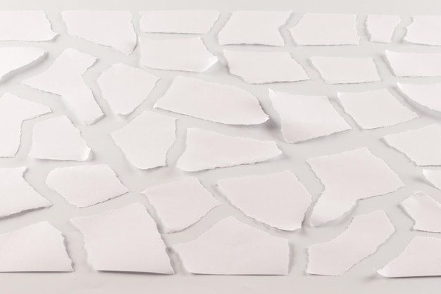 Pedaços de papel branco vazios isolados