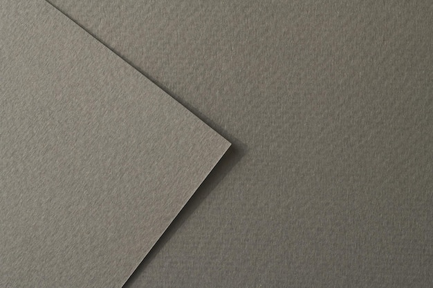 Pedaços de papel kraft áspero fundo geométrico textura de papel monocromático cor cinza Mockup com espaço de cópia para texto