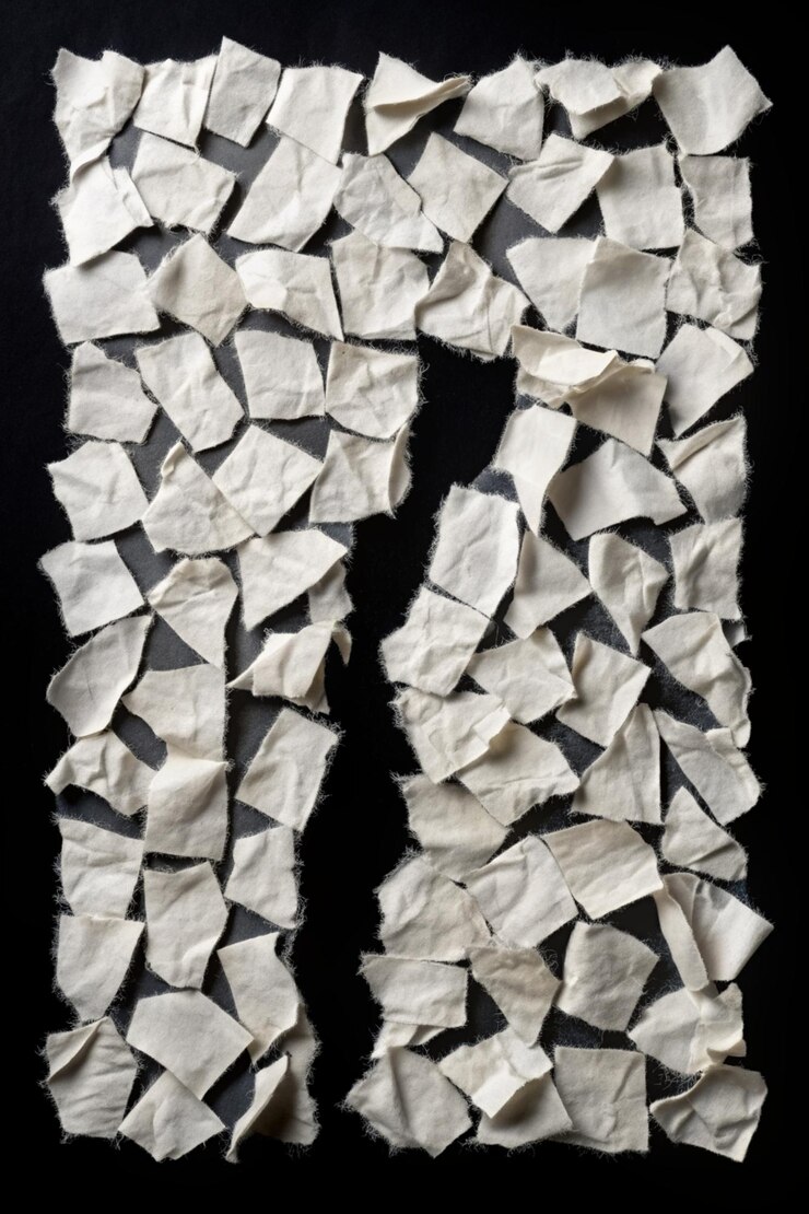 Foto pedaços de papel rasgado em preto