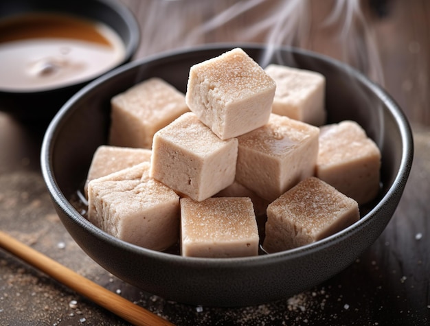 pedaços de tofu frescos