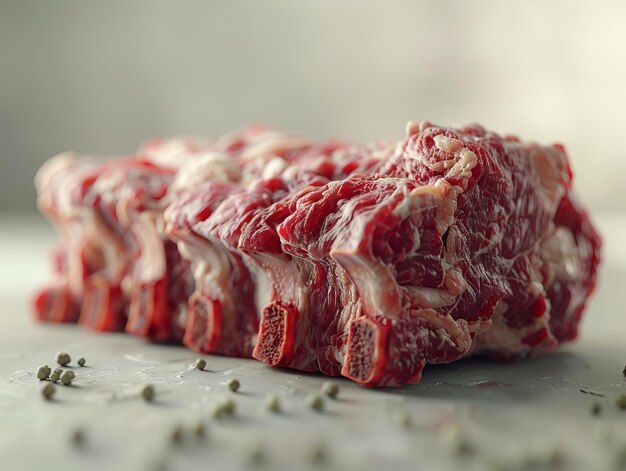 Un pedazo de carne se muestra en una mesa