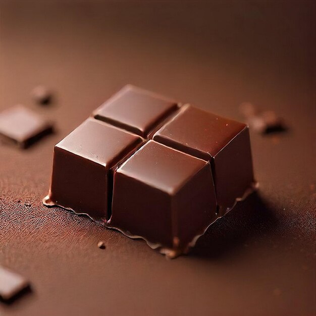 un pedazo de chocolate con pedazos que faltan de la parte superior