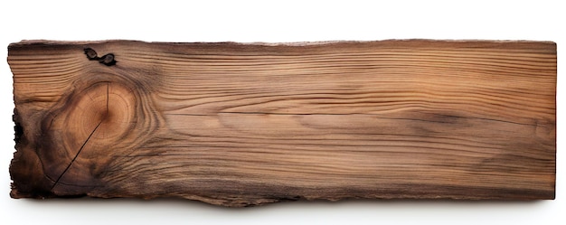 Foto un pedazo de madera con un letrero vacío aislado sobre un fondo blanco