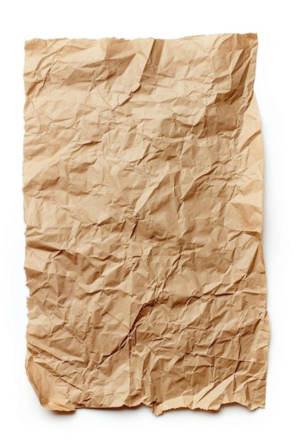 un pedazo de papel marrón en una superficie blanca