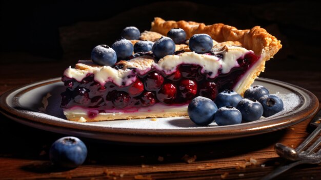 Un pedazo de pastel de arándanos