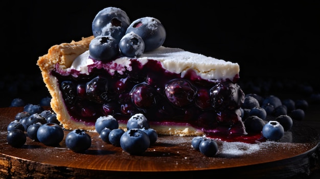 Un pedazo de pastel de arándanos