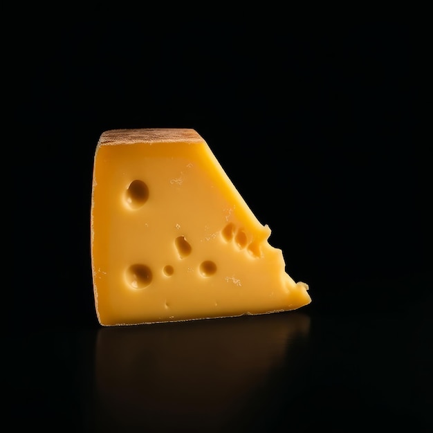 Pedazo de queso aislado Ilustración AI GenerativexA