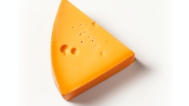 pedazo de queso aislado sobre un fondo blanco