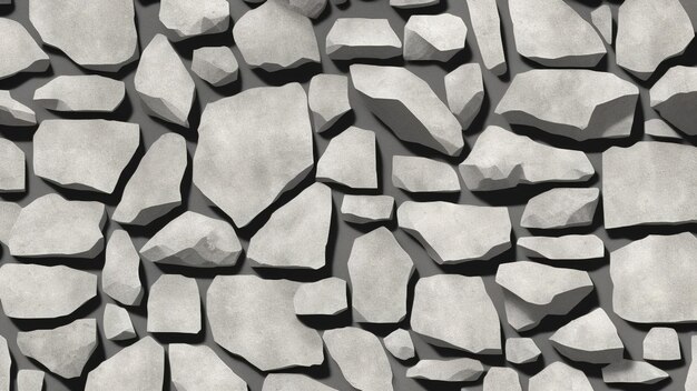 Foto pedazos blancos de pared de piedra con renderizado 3d texturizado roto