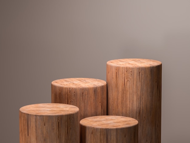 Pedestal de madeira vazio para exposição de produtos