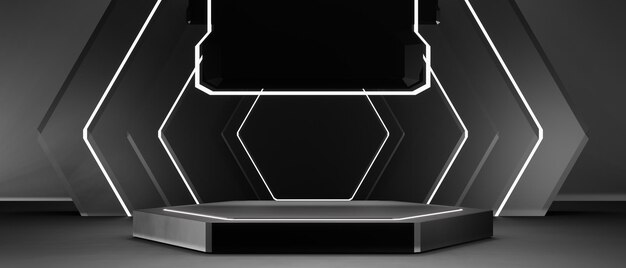 Pedestal de palco de pódio de apresentação de geometria de fundo abstrato para renderização de ilustração 3d de cena de vitrine de produto cosmético