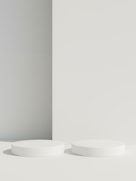 Pedestal de pódio branco simples para mostrar o produto