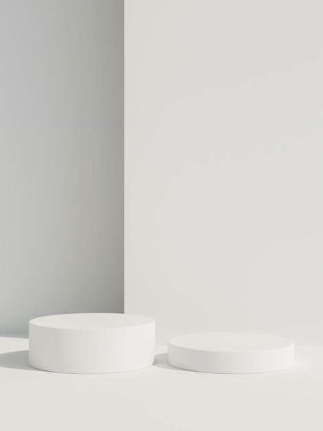 Pedestal de pódio branco simples para mostrar o produto