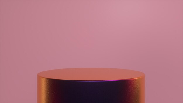 Pedestal de pódio colorido em um fundo rosa foto premium