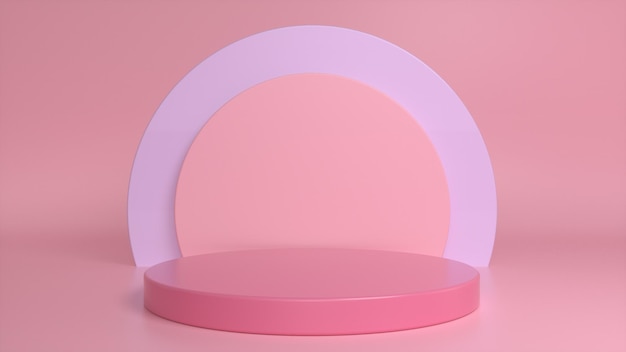 Pedestal de pódio rosa em um fundo rosa roxo Foto Premium