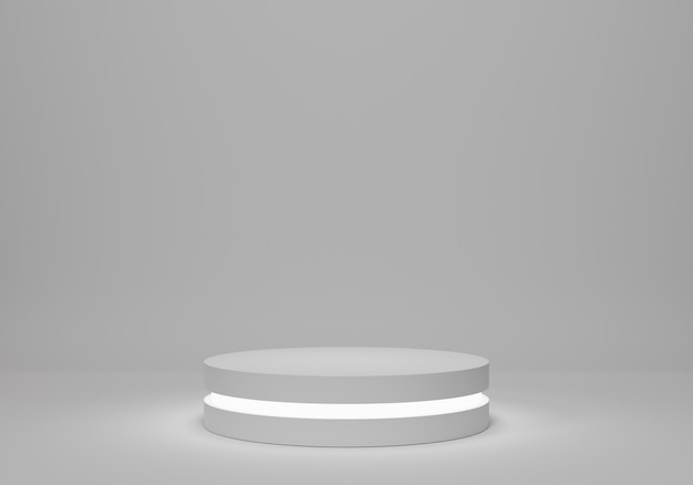 Pedestal de geometría blanca para exhibición Soporte de producto vacío con una forma geométrica ilustración de renderizado 3d de estilo minimalista