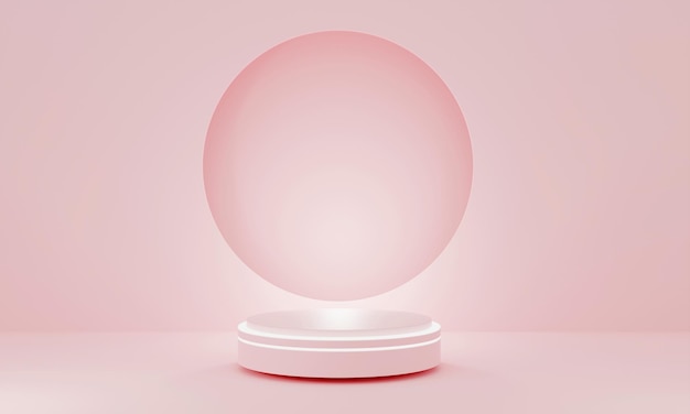 Pedestal de geometría rosa púrpura para exhibición Soporte de producto vacío con una forma geométrica estilo minimalista ilustración de renderizado 3d