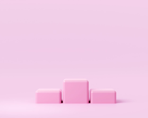 Foto pedestal de geometría rosa púrpura para exhibición soporte de producto vacío con una forma geométrica estilo minimalista ilustración de renderizado 3d