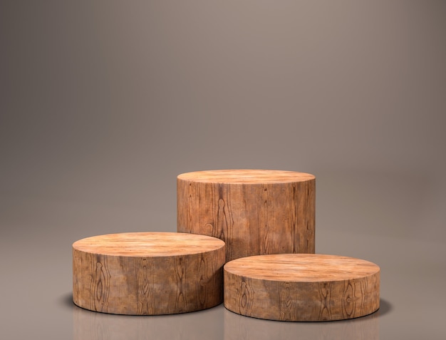 Pedestal de madera vacío para exhibición de productos