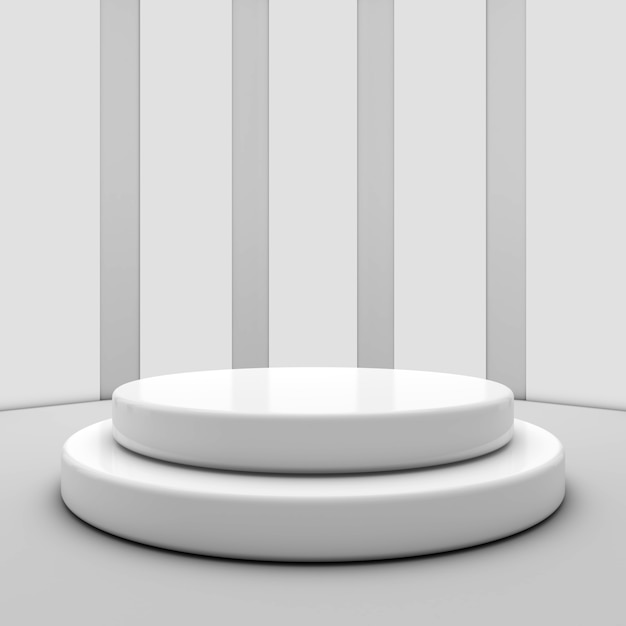 Pedestal o podio redondo moderno mínimo abstracto. Render 3D. Ilustración 3D.