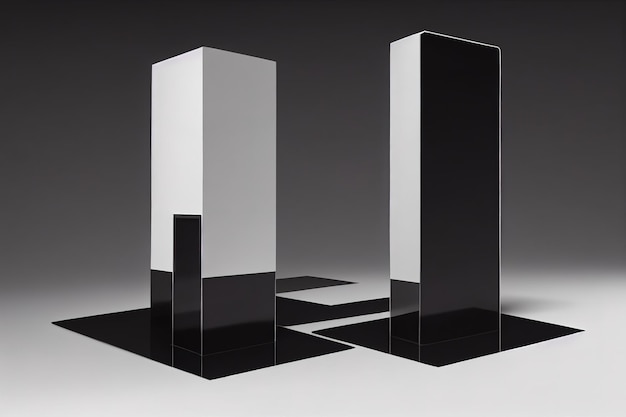 Pedestal para apresentação em estilo futurista