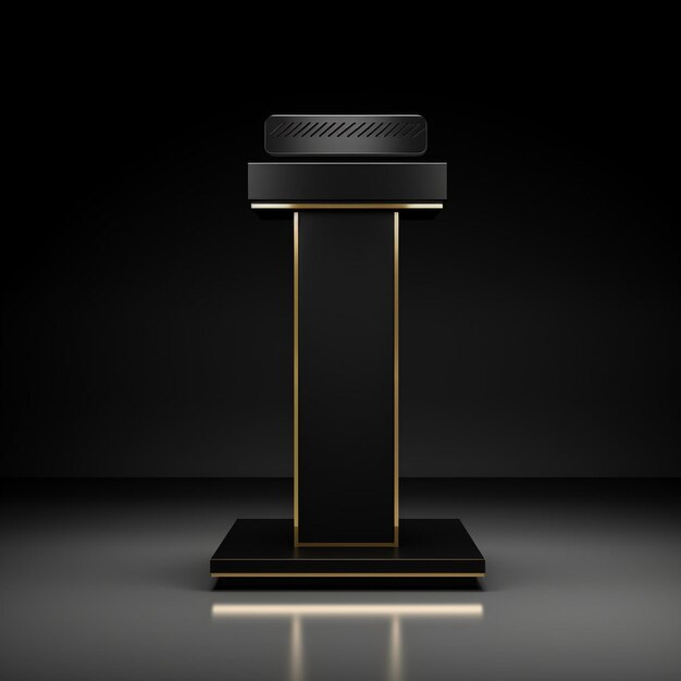 Foto pedestal de podio para la exhibición de productos con fondo negro