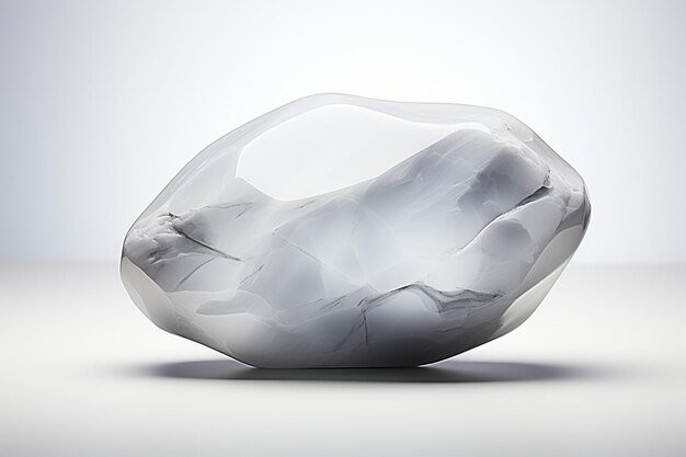Pedra de cristal em fundo branco renderização 3D desenho digital por computador