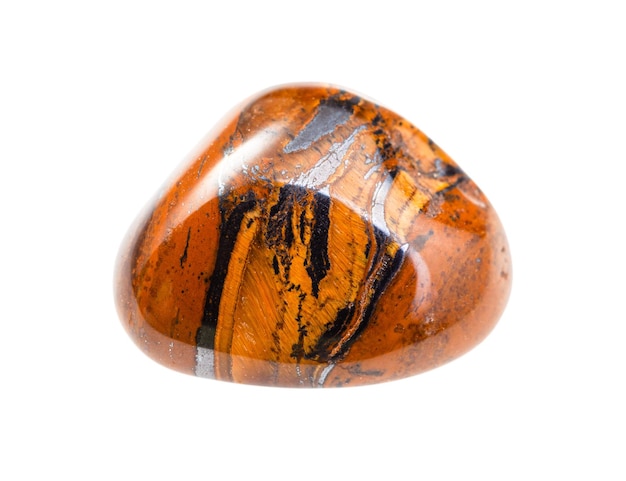 Pedra de gema Tigerseye isolada no branco