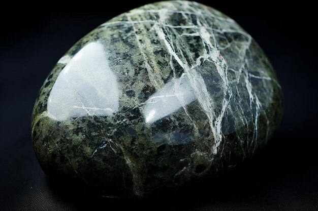 Foto pedra de hantigirita de jade teisky não polida em preto