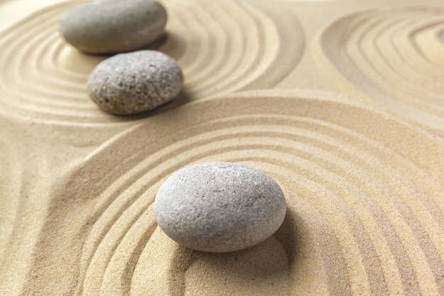 Pedra de meditação jardim zen