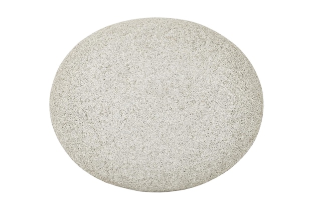 Pedra de seixo oval para tratamentos de SPA, vista superior isolada em fundo branco com traçado de recorte