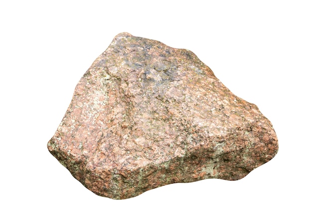 Pedra natural isolada em fundo branco