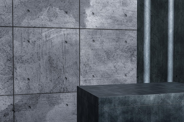 Pedra superior vazia com cimento escuro grunge ou fundo de textura de parede de concreto Contador para exibição ou montagem do produto