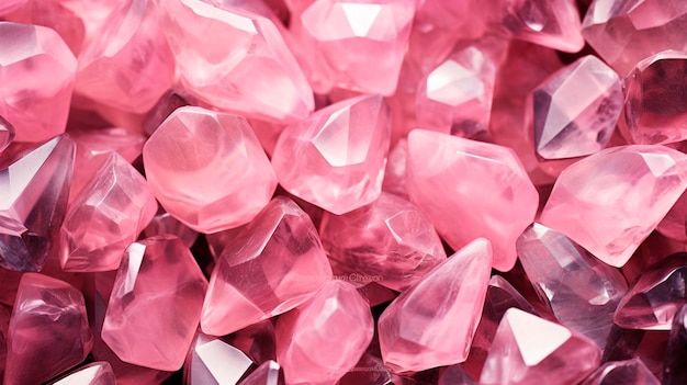Pedras cor-de-rosa cristais fundo foco seletivo