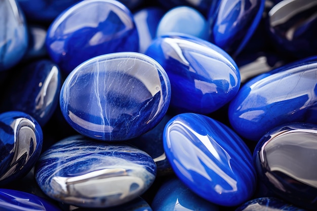 Pedras de cor índigo azul exibidas em um souk tradicional