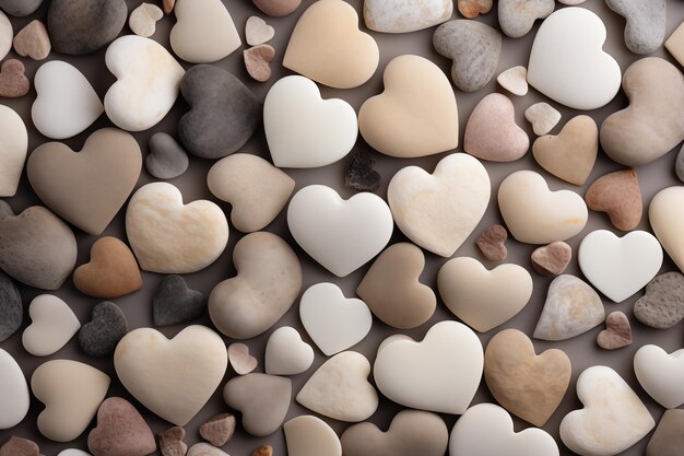 Pedras de mar em forma de coração textura de fundo natural cartão de Dia dos Namorados