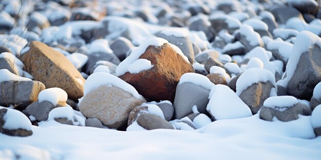 Foto pedras de neve ia generativa