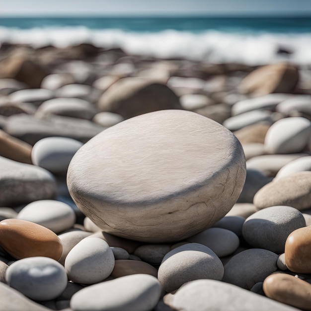 pedras do mar na costa marítimagrandes pedras redondas na praia