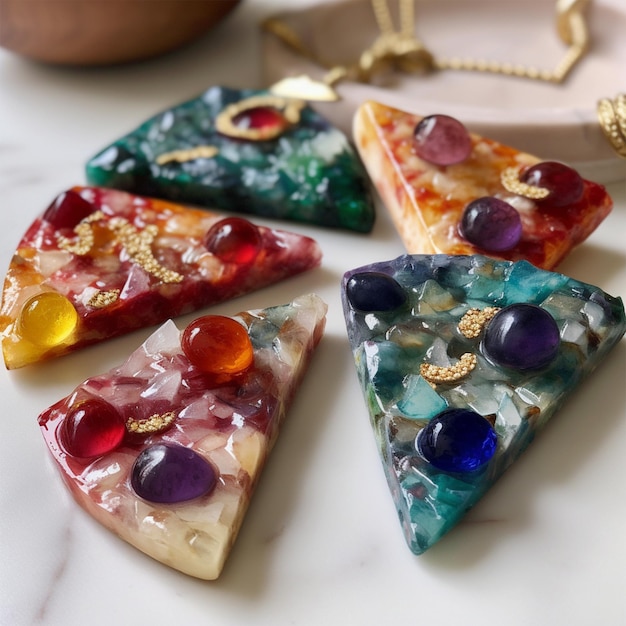 pedras preciosas de pizza