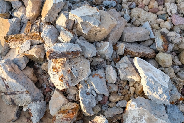 Pedras, textura de fundo de pedras de seixo, O fundo de pedra quebrada. Foto de alta qualidade